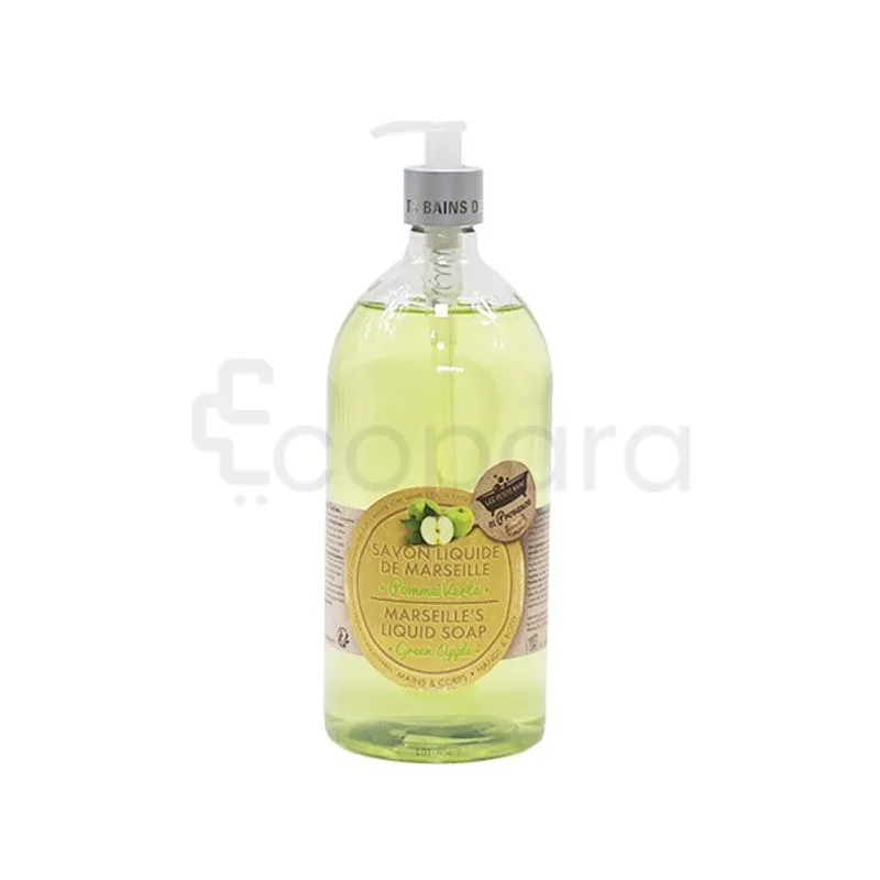 LES PETITS BAINS DE PROVENCE SAVON LIQUIDE DE MARSEILLE POMME VERTE 1L