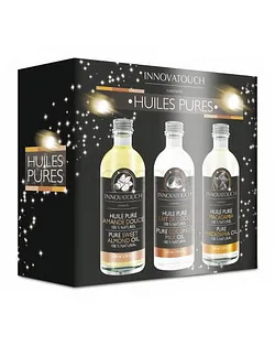 INNOVATOUCH COFFRET 3 HUILES PURES HUILE PURE AMANDE DOUCE 100ML + HUILE PURE DE LAIT DE COCO 100ML + HUILE PURE DE MACADAMIA 100ML