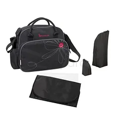 BADABULLE SAC A LANGER NOIR ET ROSE REFERENCE B043013