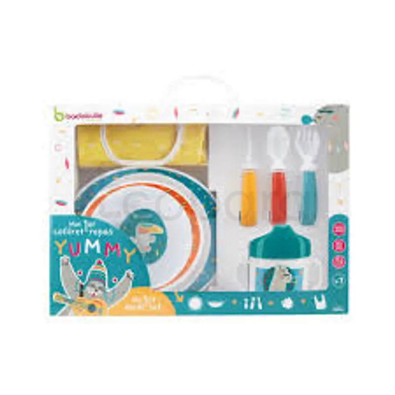 BADABULLE COFFRET REPAS YUMMY BLUE LUNCH SET REFERENCE B005510