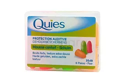 QUIES PROTECTION AUDITIVE EN MOUSSE FLUO BOITE DE 6 PAIRES