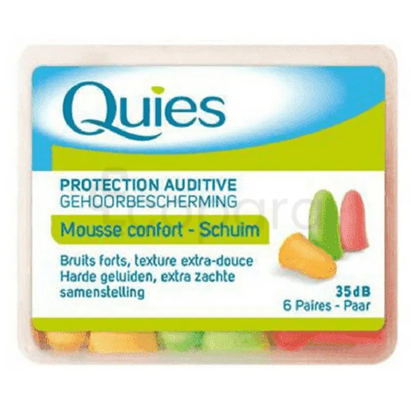 QUIES PROTECTION AUDITIVE MOUSSE CONFORT CHAIR BOITE DE 6
