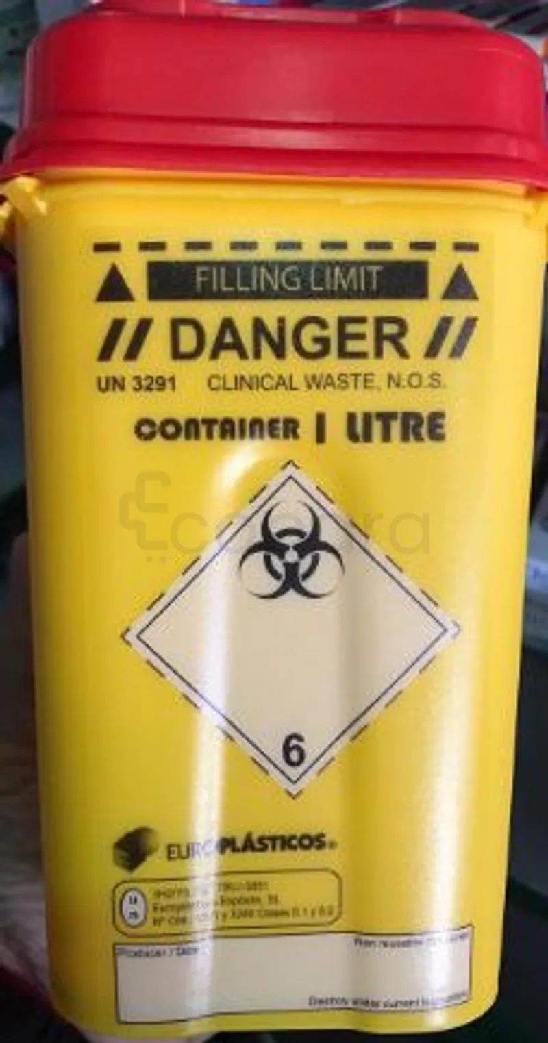 FILLING LIMIT CONTAINER CLINICAL WASTE EUROPLASTICOS 1L