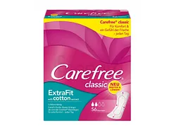 CAREFREE SERVIETTES EXTRA FIT CLASSIC WITH COTTON EXTRACT BOITE DE 56