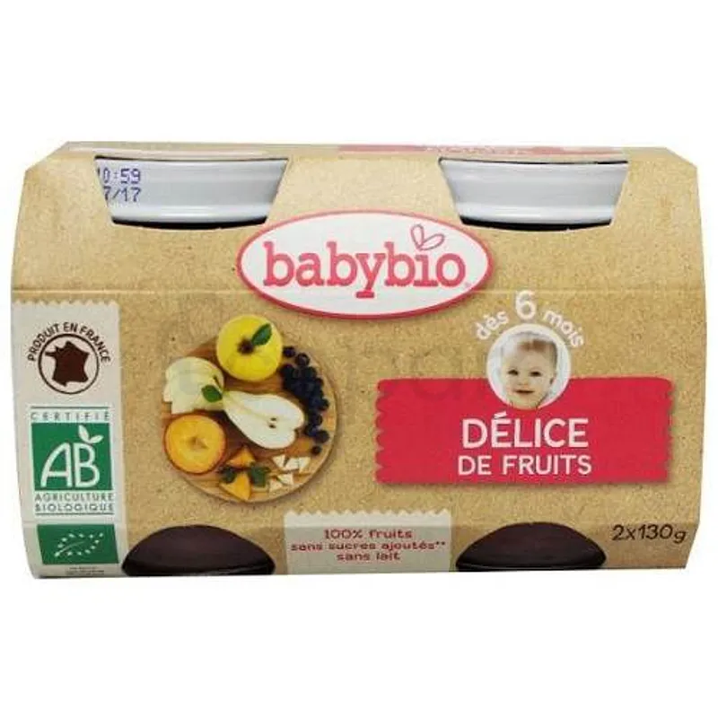 BABYBIO PETIT POT DELICE DE FRUITS 2*130G
