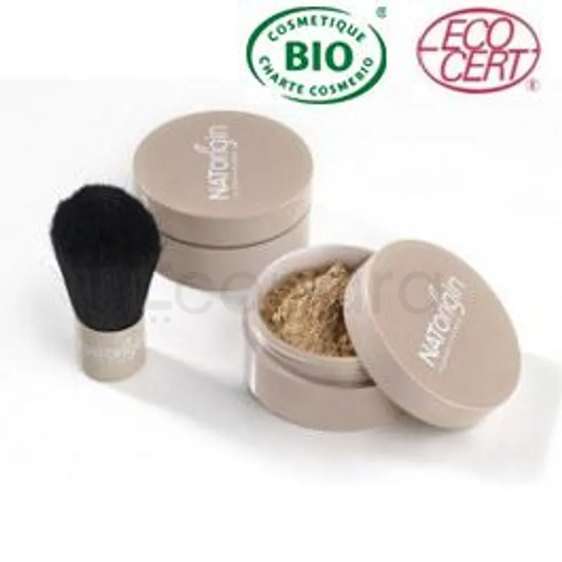 NATORIGIN FOND DE TEINT POUDRE REFERENCE 13BIO BEIGE AVEC KABOUKI