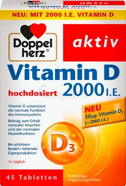DOPPEL HERZ AKTIV VITAMIN D 2000IE BOITE DE 45 COMPRIMES