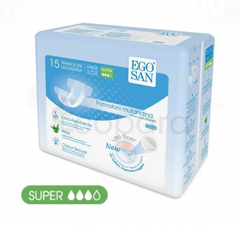 EGOSAN VITA SOFT CHANGES COMPLETS ADULTES TAILLE L SUPER BOITE DE 15