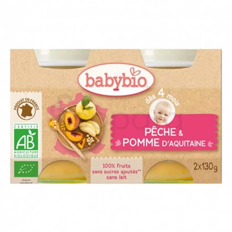 BABYBIO PETIT POT PECHE POMME D'AQUITAINE 2*130G
