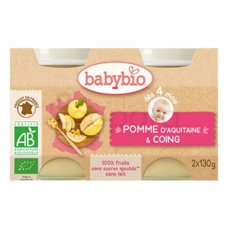 BABYBIO PETIT POT POMME COING 2*130G