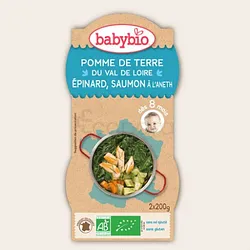 BABYBIO BOL POMME DE TERRE EPINARD SAUMON 2*200G BOITE DE 2