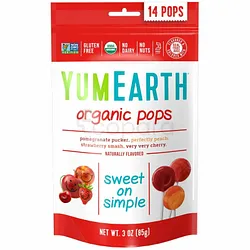 YUM EARTH ORGANIC POPS FRUITS ROUGES BOITE DE 14