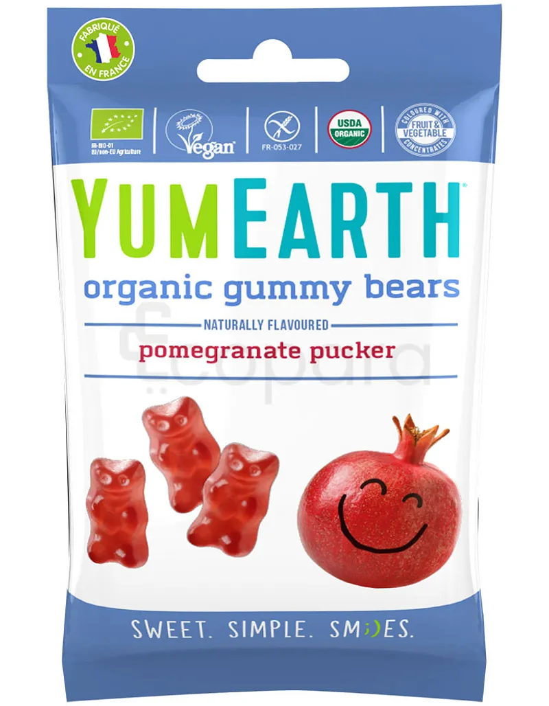 YUM EARTH ORGANIC GUMMY BEARS GRENADE 50G