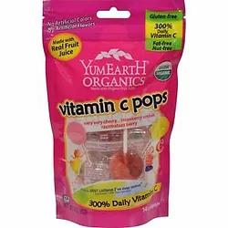 YUM EARTH ORGANICS VITAMIN C POPS BOITE DE 14