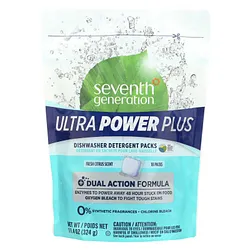 SEVENTH GENERATION DÉTERGENT EN SACHETS LAVE VAISSELLE ULTRA POWER PLUS BOITE DE 18 324G