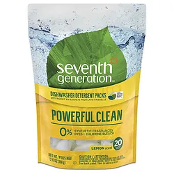 SEVENTH GENERATION DETERGENT SACHETS LAVE VAISSELLE POWERFUL CLEAN BOITE DE 20 360G