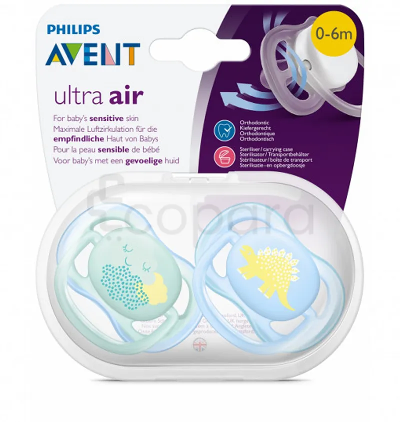 AVENT SUCETTE ULTRA AIR PEAU SENSIBLE 0-6MOIS BOITE DE 2 REFERENCE SCF344/20