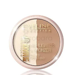 EVELINE POUDRE DUO BRONZER AND HIGHLIGHTER NUMERO 57 GLAM DARK