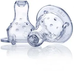 NUBY TÉTINES EN SILICONE VARIO-FLO A COL STANDARD ANTI-COLIQUE POUR LIQUIDE EPAIS +0MOIS BOITE DE 2 REFERENCE 20-ID00921