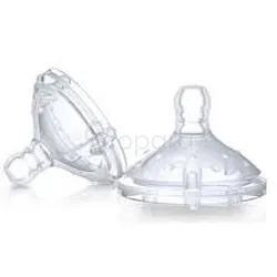 NUBY TETINE EN SILICONE POUR BIBERONS A COLE LARGE ANTI-COLIQUE +0MOIS BOITE DE 2 REFERENCE 20-ID0015