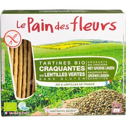LE PAIN DES FLEURS TARTINES BIO CRAQUANTES AUX LENTILLES VERTES 150G