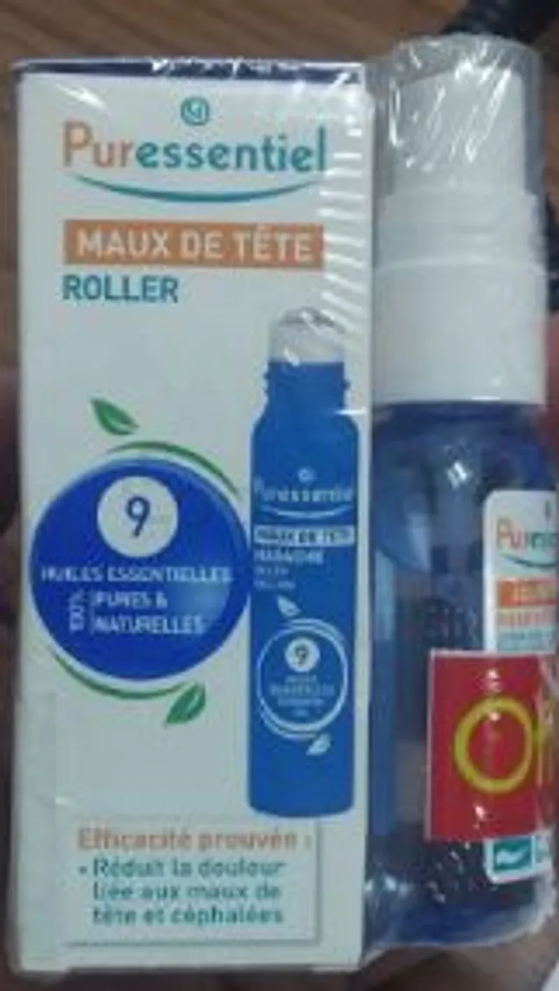 PURESSENTIEL PACK ROLLER MAUX DE TETE 5ML + LOTION SPRAY ANTI-BACTERIEN 25ML