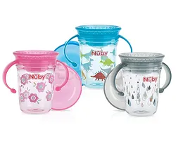 NUBY GOBELET MAGIC 360° AVEC ANSES EN TRITAN +6MOIS 240ML REFERENCE NV0406019