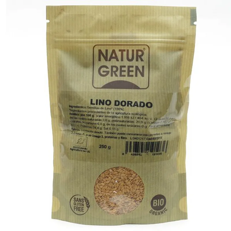 NATURGREEN GRAINES DE LIN BRUN LINO DORADO 250G