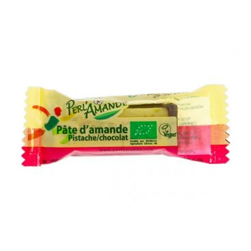 PERL'AMANDE BARRES DE PATE D'AMANDE PISTACHE CHOCOLAT 25G