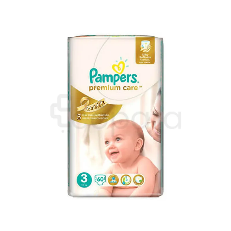 PAMPERS PREMIUM CARE 6-10KG TAILLE 3 BOITE DE 60