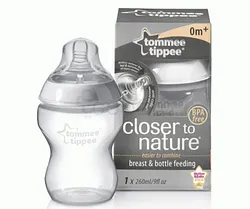 TOMMEE TIPPEE BIBERON CLOSER TO NATURE GRIS +0MOIS 260ML
