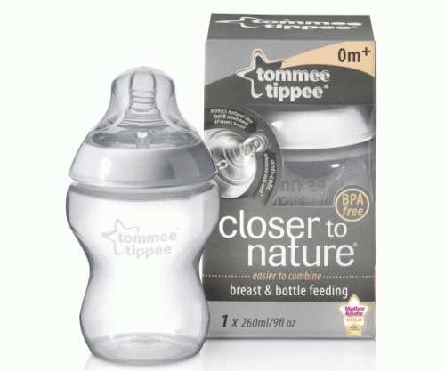 TOMMEE TIPPEE BIBERON CLOSER TO NATURE GRIS +0MOIS 260ML