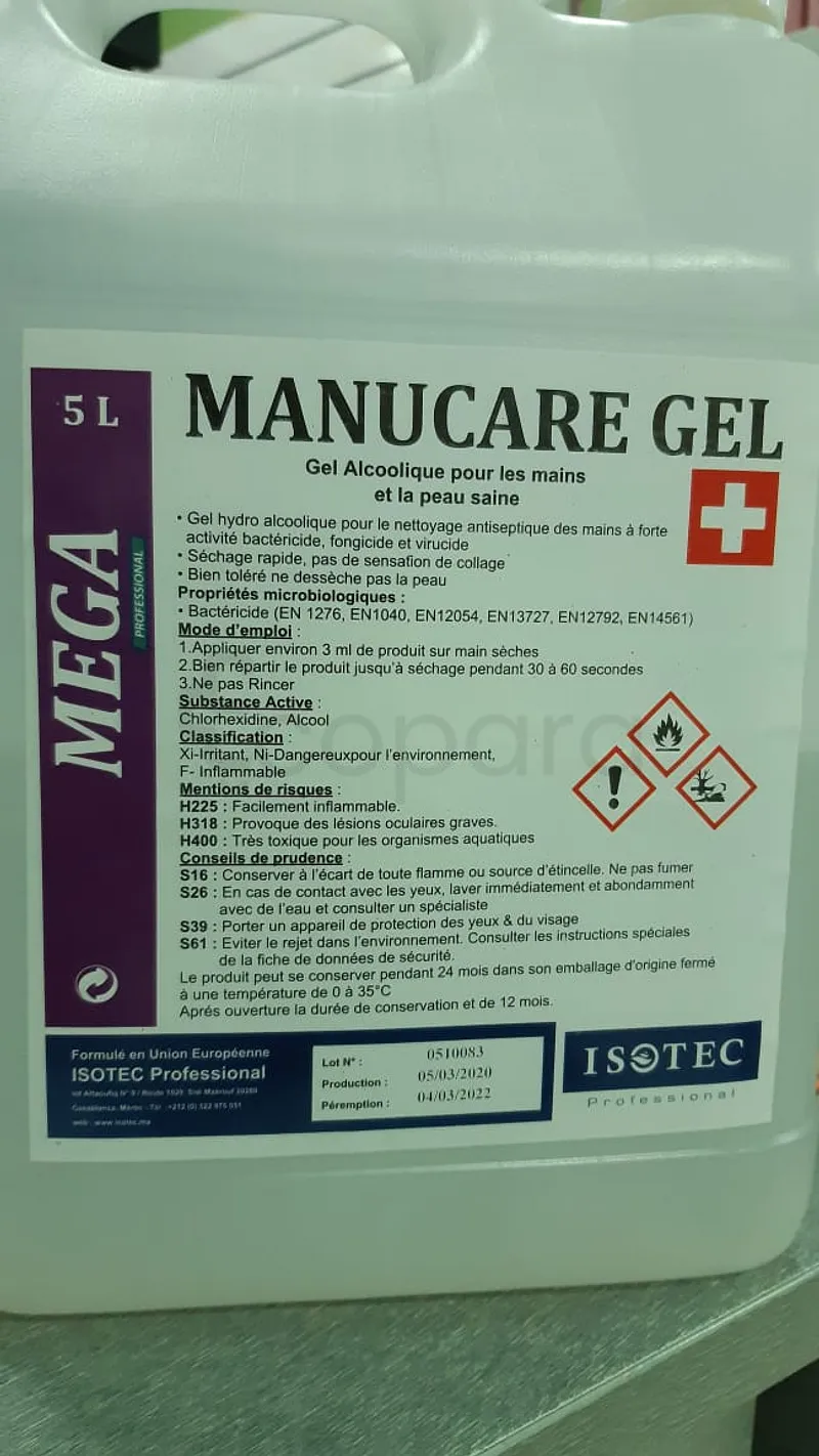 MANUCARE GEL ALCOOLIQUE 5L