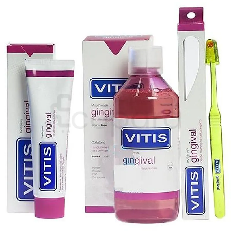 VITIS PACK GINGIVAL BAIN DE BOUCHE 500ML + DENTIFRICE + BROSSE A DENTS