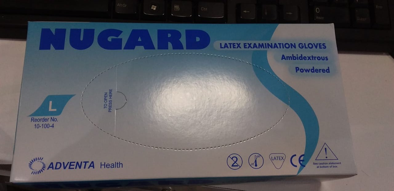 NUGARD GANTS LATEX EXAMINATION GLOVES TAILLE L BOITE DE 100