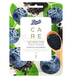 BOOTS CARE DETOXIFYING FOOT SOCKS CHARCOAL ET BLUEBERRY