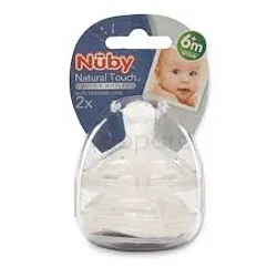 NUBY SOFTFLEX TETINES IMITANT LA FORME DU SEIN 6MOIS+ BOITE DE 2 REFERENCE 67662