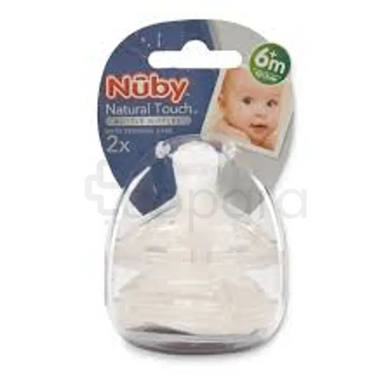 NUBY SOFTFLEX TETINES IMITANT LA FORME DU SEIN 6MOIS+ BOITE DE 2 REFERENCE 67662