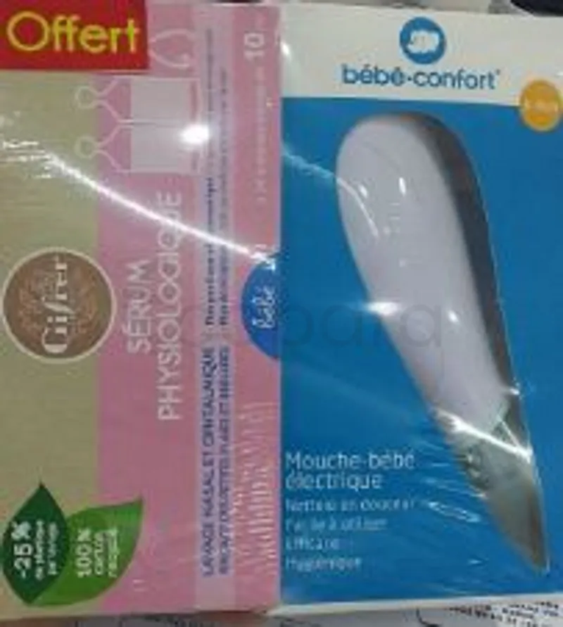 BEBE CONFORT PACK MOUCHE BEBE ELECTRIQUE + SERUM PHYSIOLOGIQUE 10ML*24 OFFERT