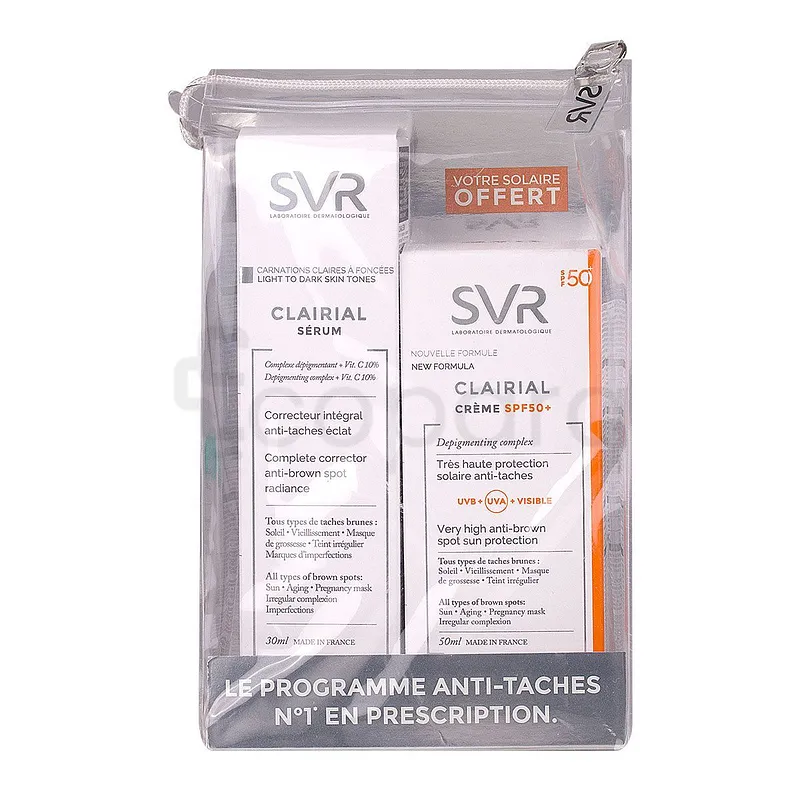 SVR CLAIRIAL TROUSSE LE PROGRAMME ANTI-TACHE N1 EN DESCRIPTION SERUM 30ML + CREME CLAIRIAL SPF50+ 50ML OFFERTE