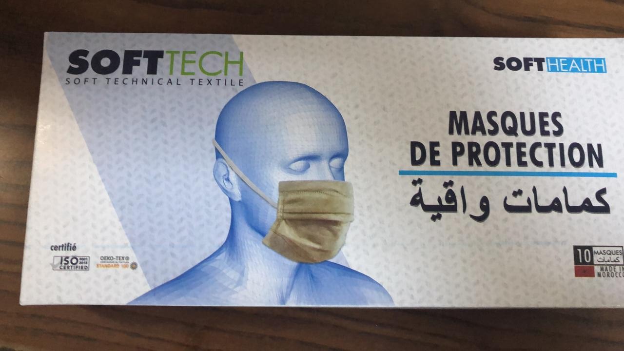 SOFTTECH MASQUE TISSU SPONSORISE BOITE DE 10