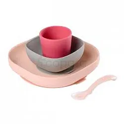 BEABA COFFRET REPAS AVEC VENTOUSE ROSE REFERENCE 913429