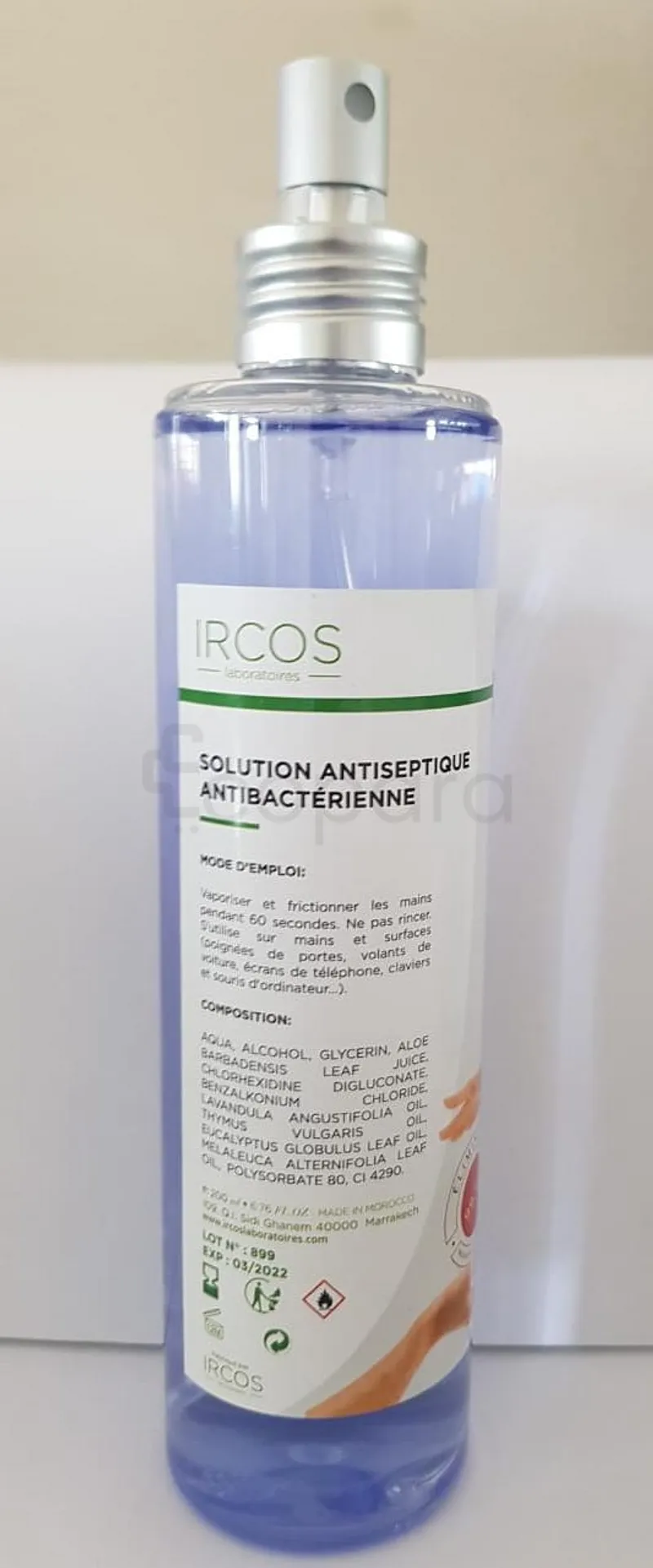 IRCOS SOLUTION ANTISEPTIQUE ANTIBACTÉRIENNE 250ML