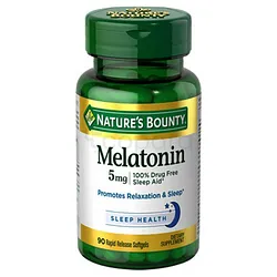 NATURE'S BOUNTY MELATONIN 5MG BOITE DE 90 GELULES