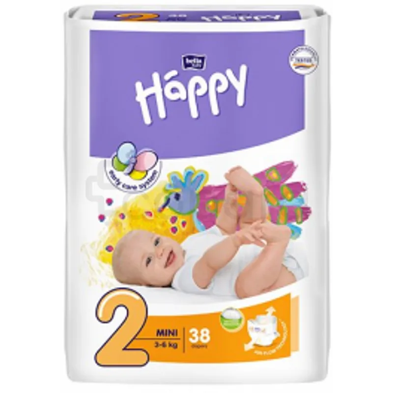 HAPPY BELLA COUCHES 3-6KG BOITE DE 38