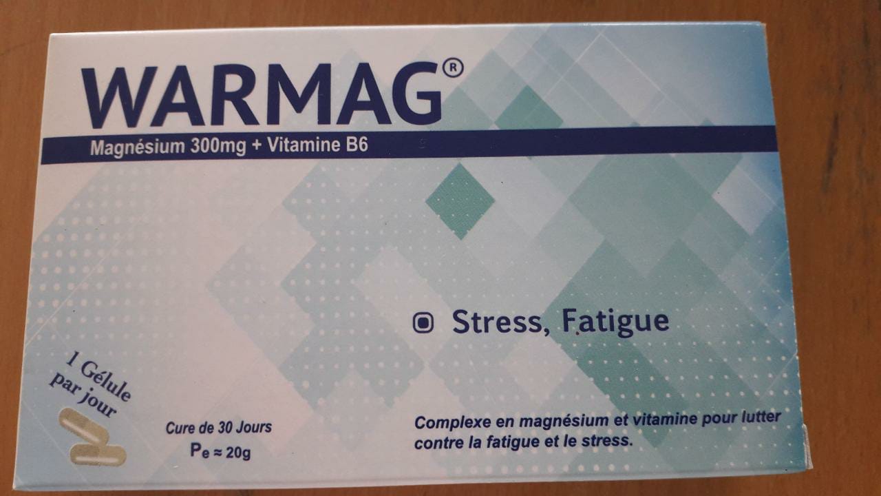 WARMAG MAGNESIUM 300MG + VITAMINE B6 BOITE DE 30 GELULES