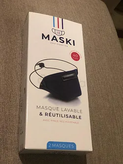 MASKI MASQUE LAVABLE 40 FOIS GRIS FONCE BOITE DE 2