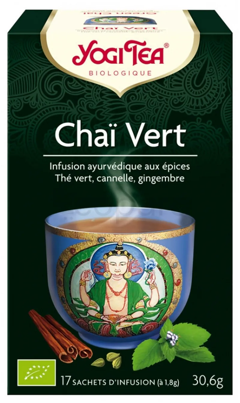 YOGI TEA CHAI VERT INFUSION BOITE DE 17 SACHETS