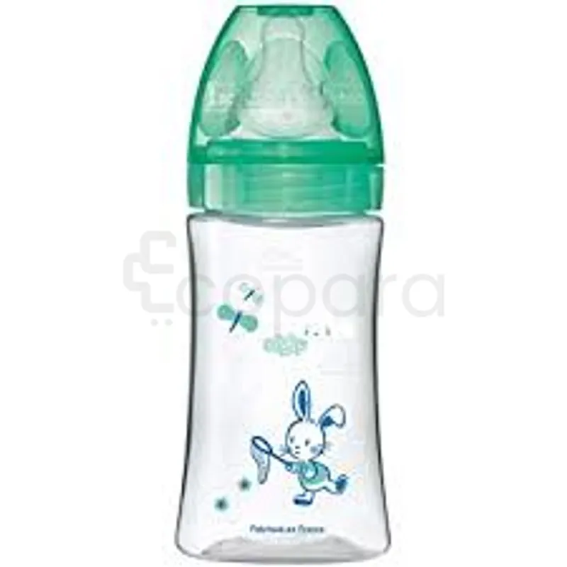 DODIE BIBERON INITIATION VERRE ANTI-COLIQUE VERT OISEAUX 0-6MOIS TETINE RONDE 3 VITESSES 270ML