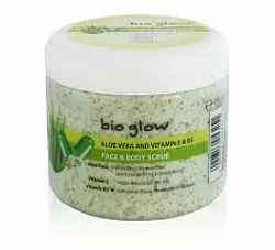 BIO GLOW ALOE VERA VISAGE ET CORPS GOMMAGE VITAMINE E ET B5 PROTECTION ANTI-UV 300ML